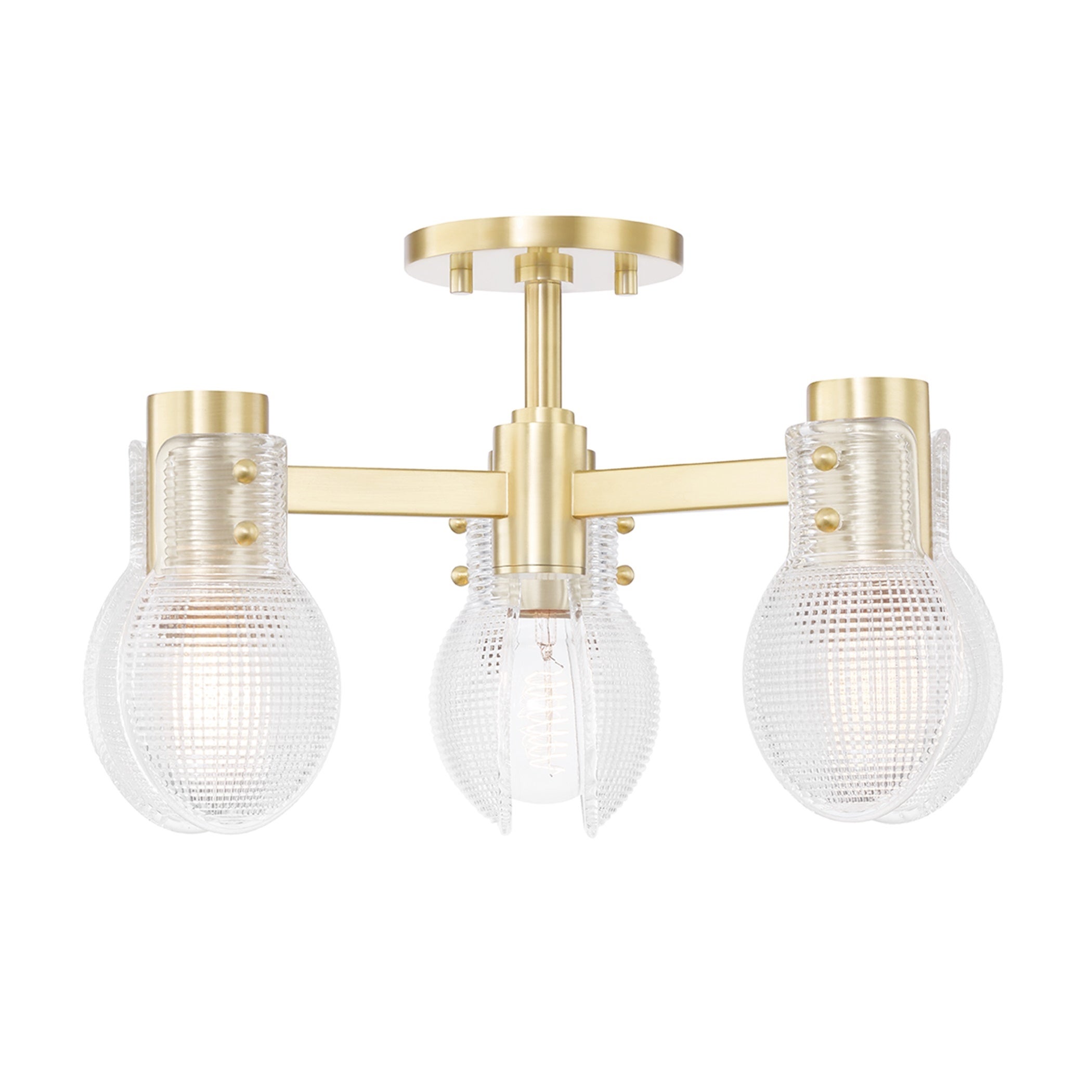 Mitzi by Hudson Valley Jenna 3-Light Semi Flush Mount with Clear Glass - Mycitystee