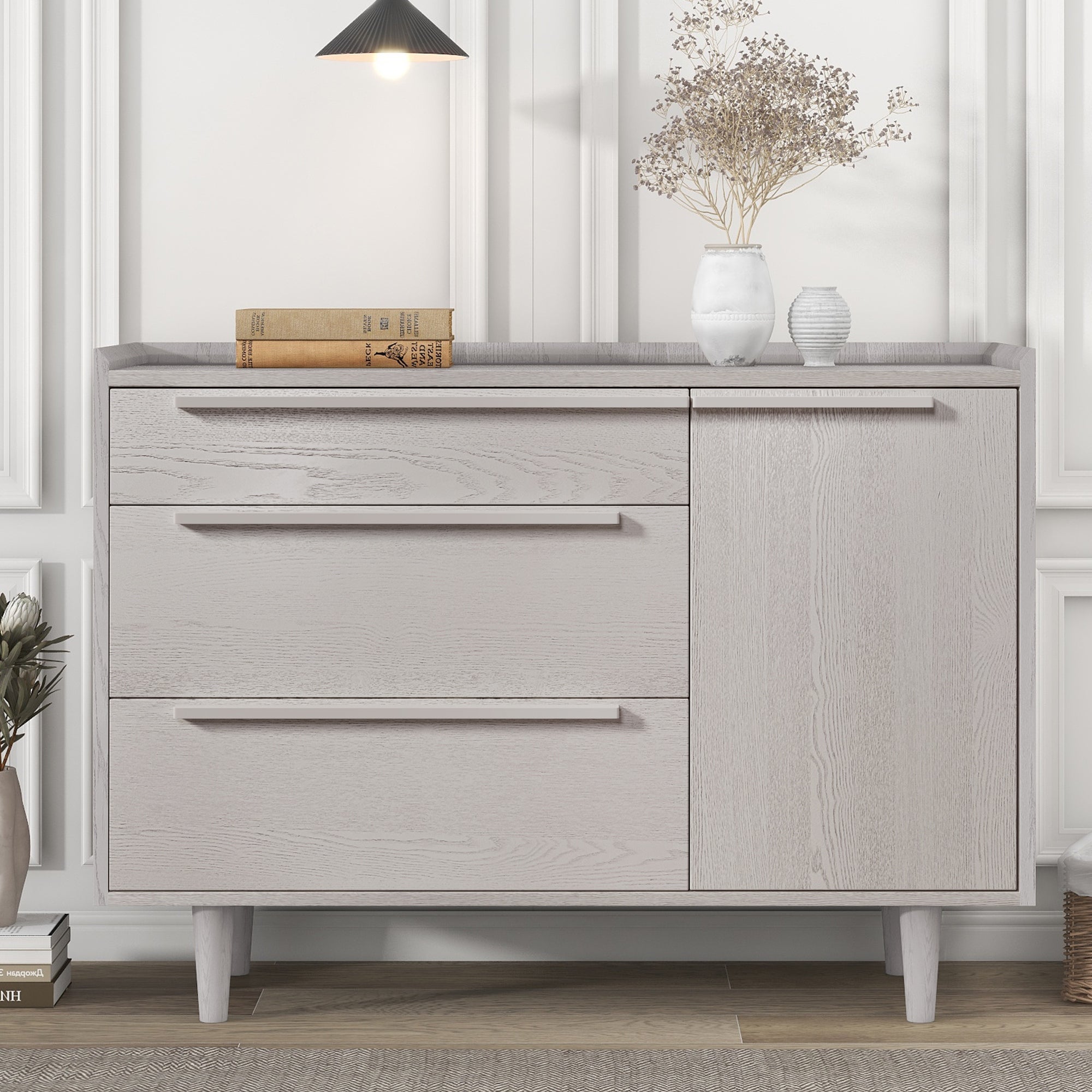 JASIWAY Modern 3-Drawer Dresser with Solid Wood Legs - - 37552046 - Mycitystee