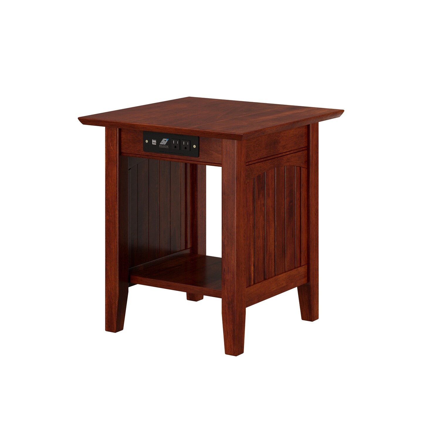 Nantucket Solid Wood End Table with Charging Station - Mycitystee