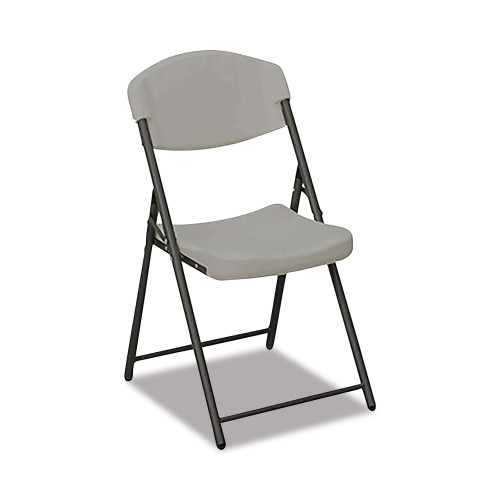 AbilityOne 7105016976031 SKILCRAFT Folding Chair， Supports Up to 350 lb， Platinum Seat/Back， Black Base - Mycitystee