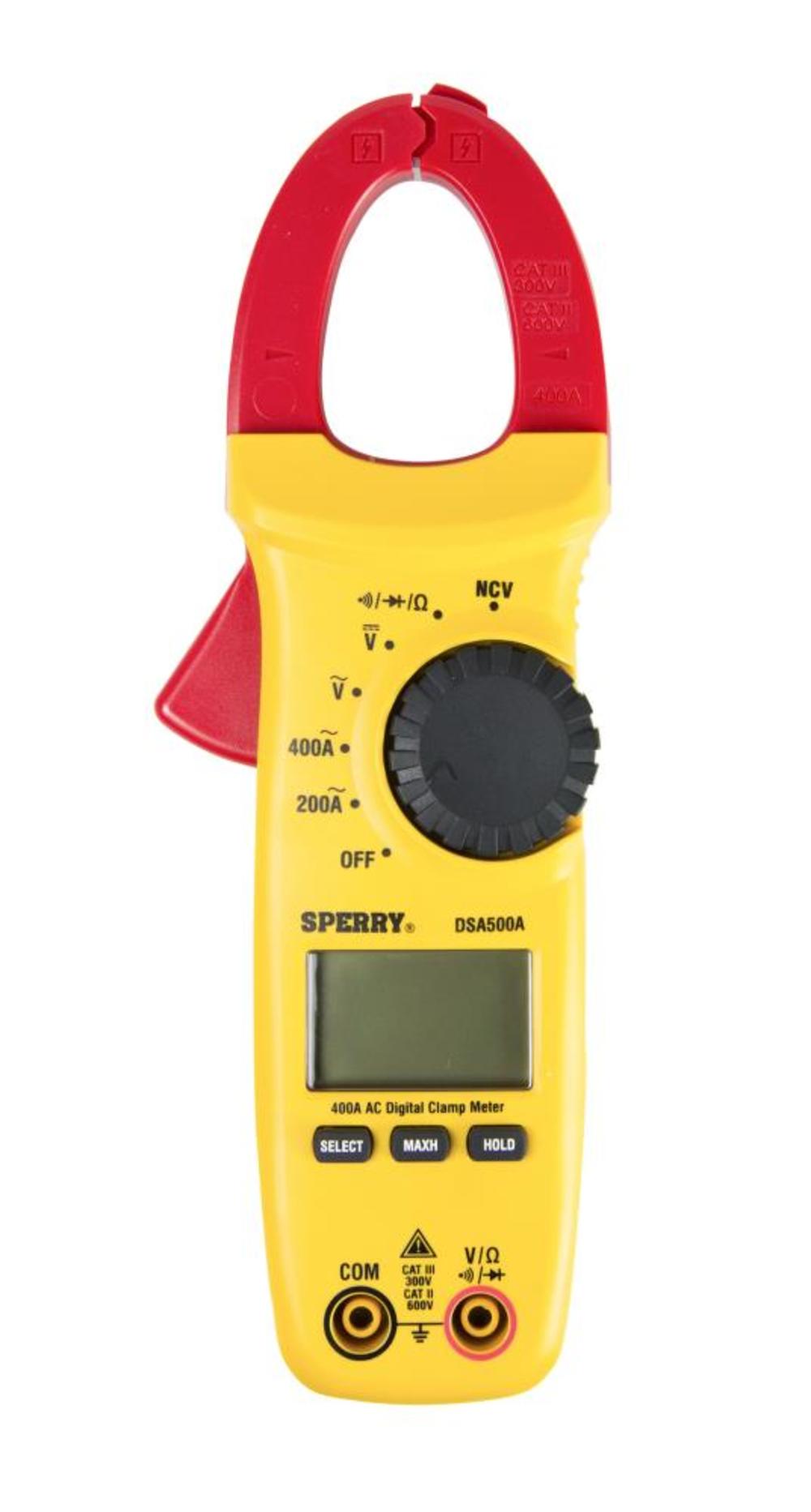 Sperry Instruments Clamp Meter, Snap-Around, Digital LCD, 5-Function, AC Current, AC/DC Volt, Resistance, Continuity, 9 Auto Range, 400-Amp, 1 Each - Mycitystee