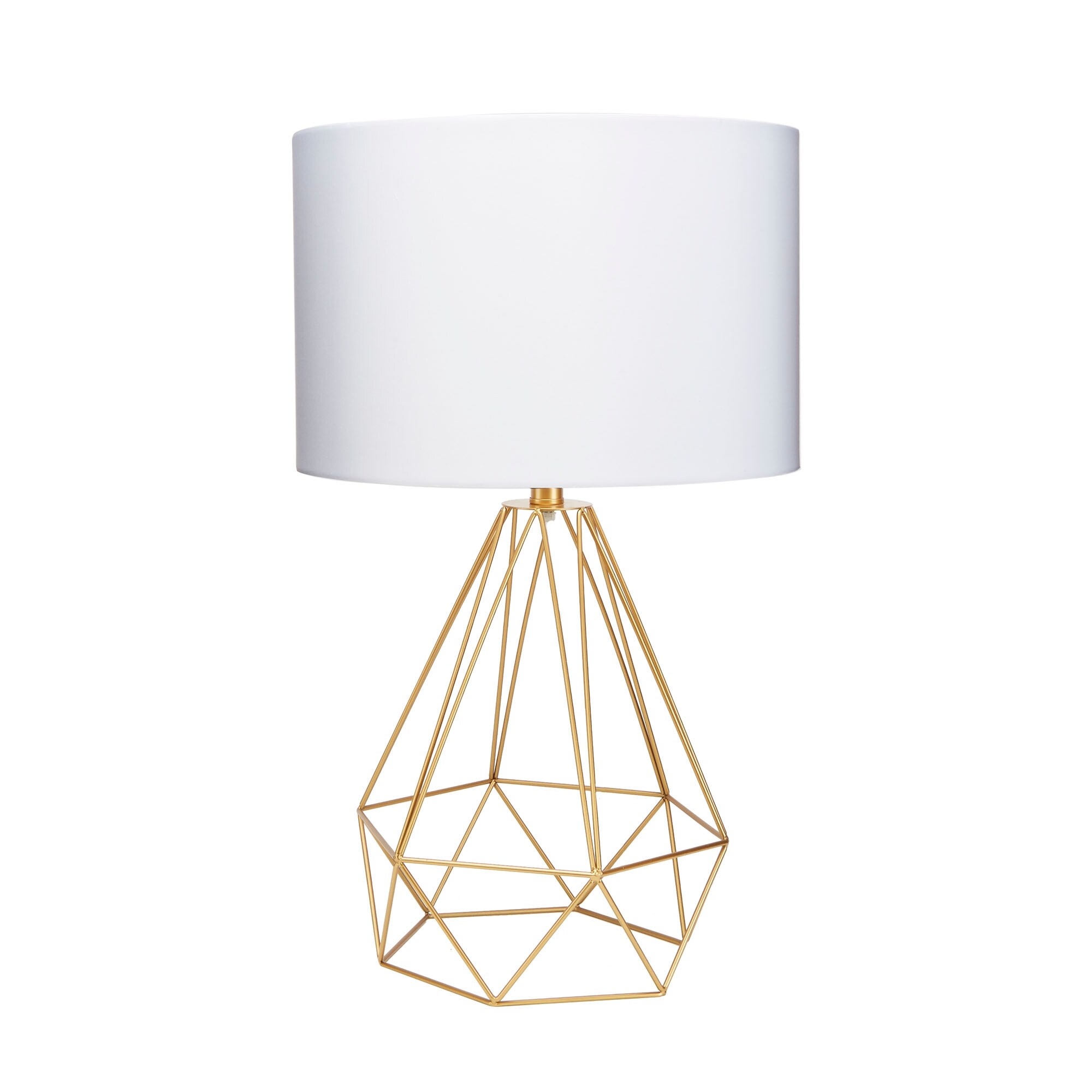 Celeste 26” Gold Wire Geometric Table Lamp with Drum Shade - Mycitystee