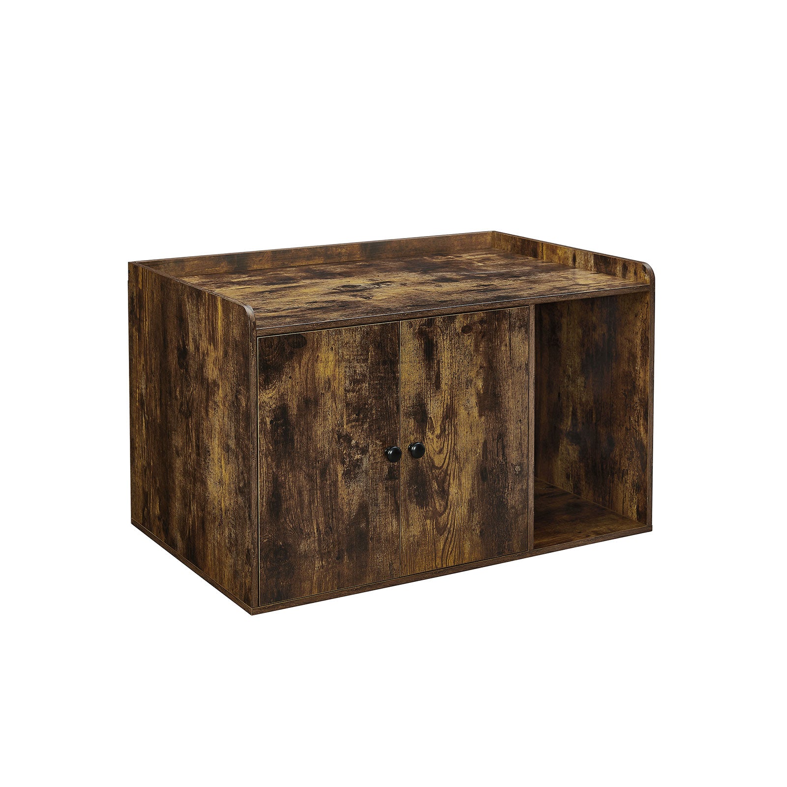 Feandrea Cat Litter Box Enclosure with DoorsRustic Brown - Mycitystee