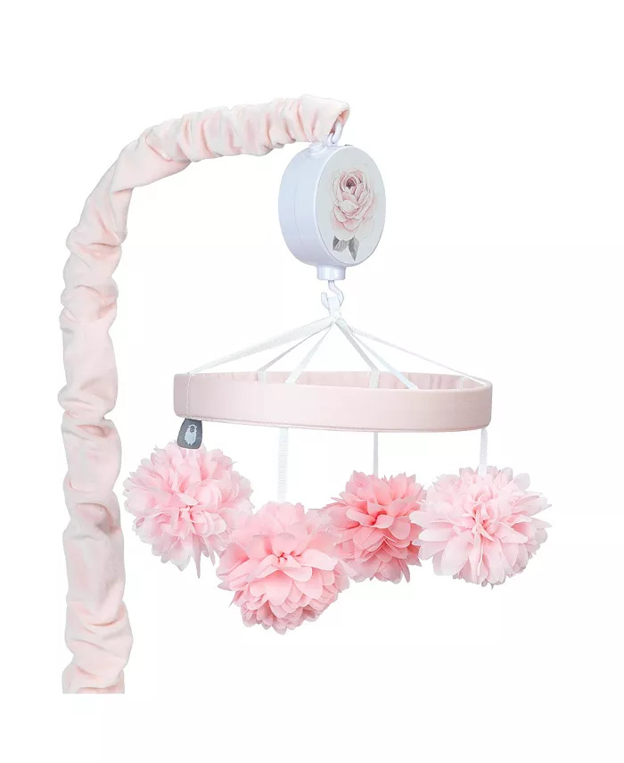 Lambs Ivy Signature Botanical Baby Pink Floral Musical Baby Crib Mobile - Mycitystee