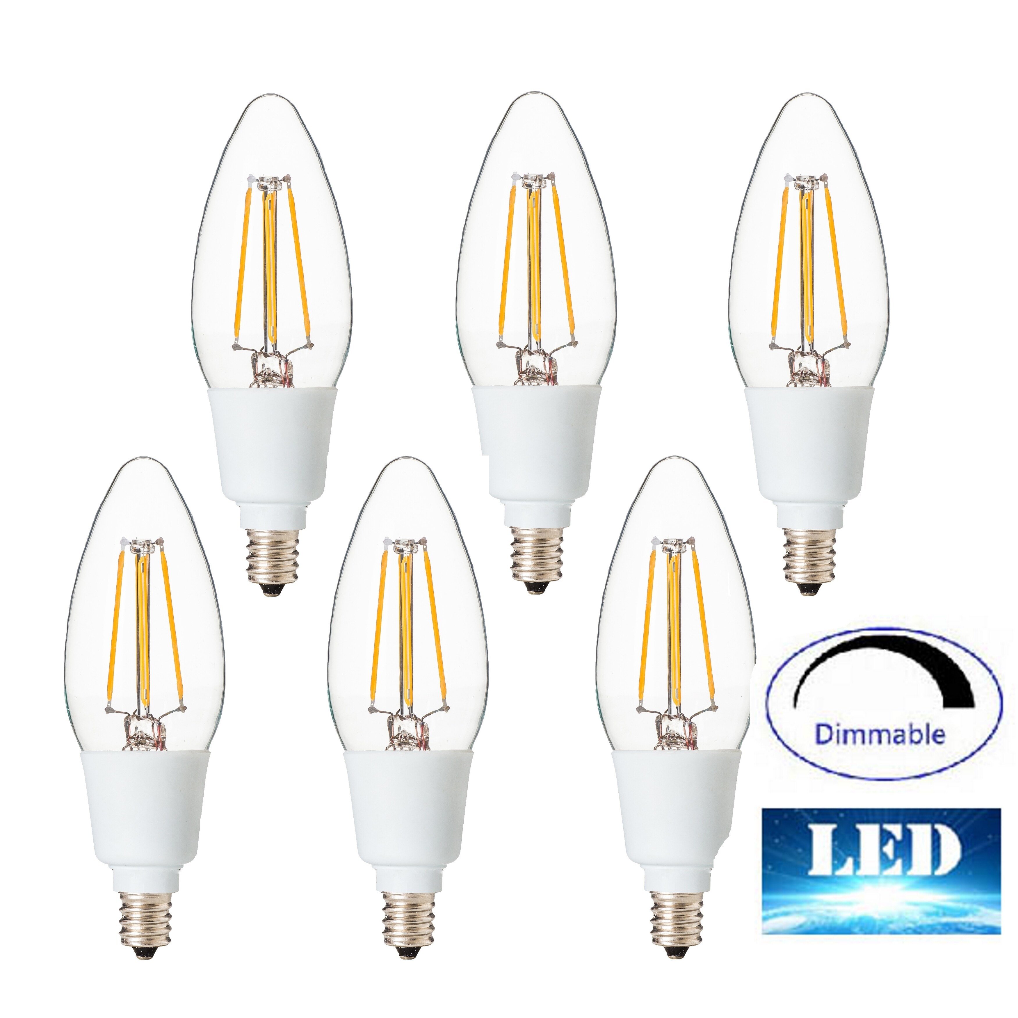 Artiva USA Dimmable LED 2700K Light Bulb 40 watt replacement Set of 6 - Mycitystee