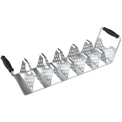 Blackstone 5438 Taco Tray Holder Rack with Handle， Stainless Steel， Rubber Handle， Heat-Resistant Handle， 3 in L Handle - Mycitystee