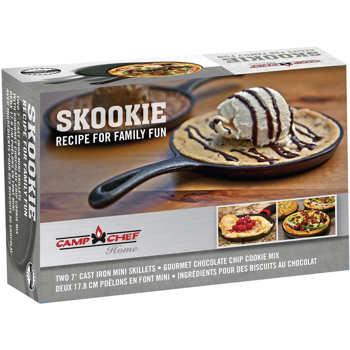 Camp Chef Skookie 7-Inch Mini Skillet 2-Pack With Grip Handles and Chocolate Chip Cookie Mix - Mycitystee