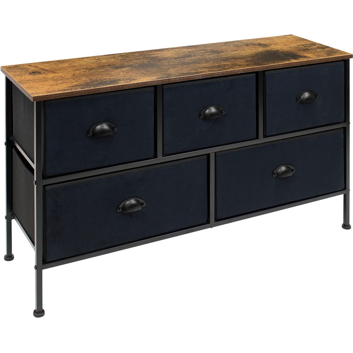 Sorbus Wide Dresser / TV Stand with 5 Drawers for Bedroom， Rustic Farmhouse Décor - - 34483860 - Mycitystee