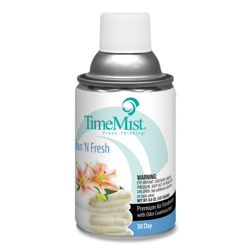 TimeMist Premium Metered Air Freshener Refill， Clean N Fresh， 6.6 oz Aerosol Spray， 12/Carton (1042771) - Mycitystee