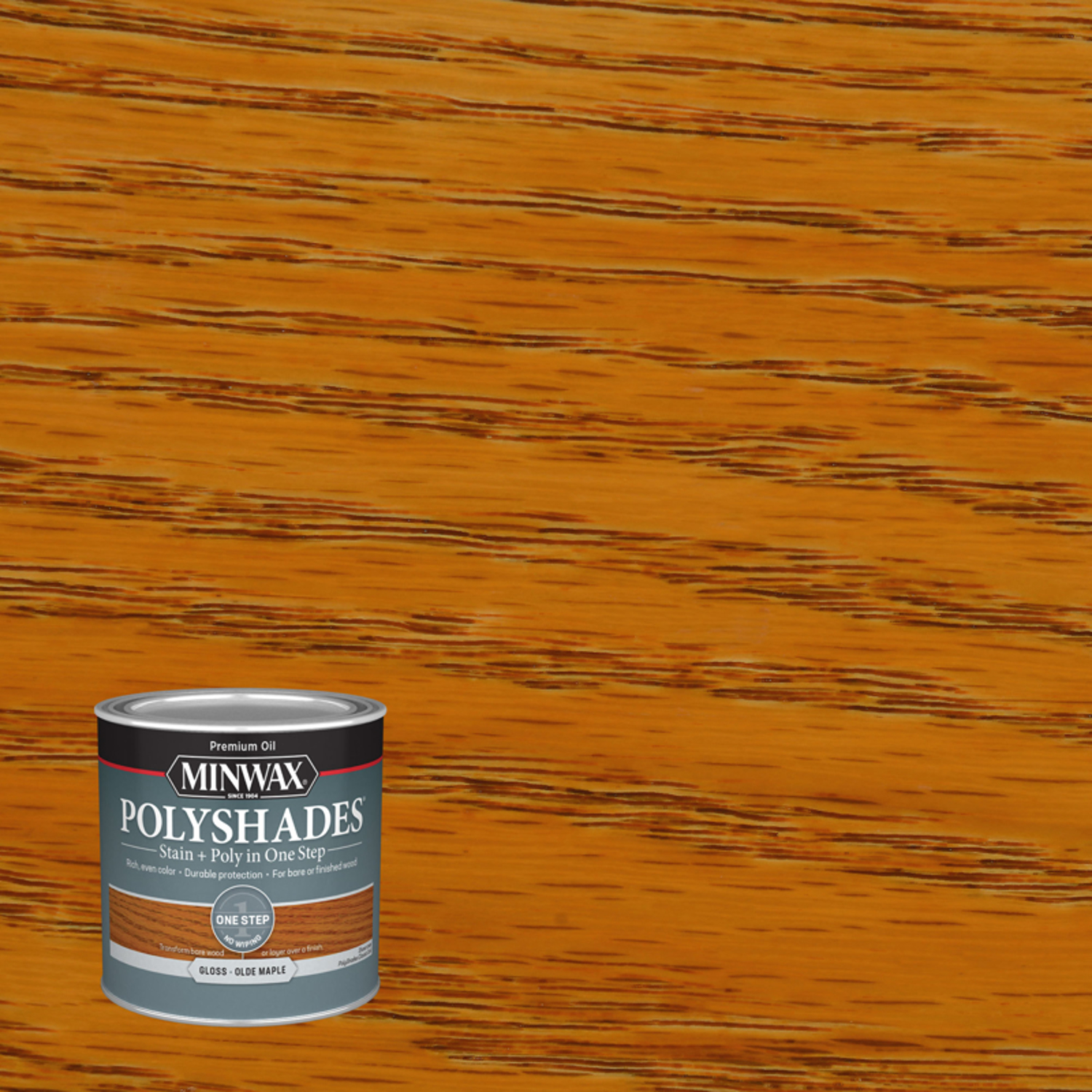 Minwax PolyShades Semi-Transparent Gloss Olde Maple Oil-Based Stain/Polyurethane Finish 0.5 pt - Mycitystee