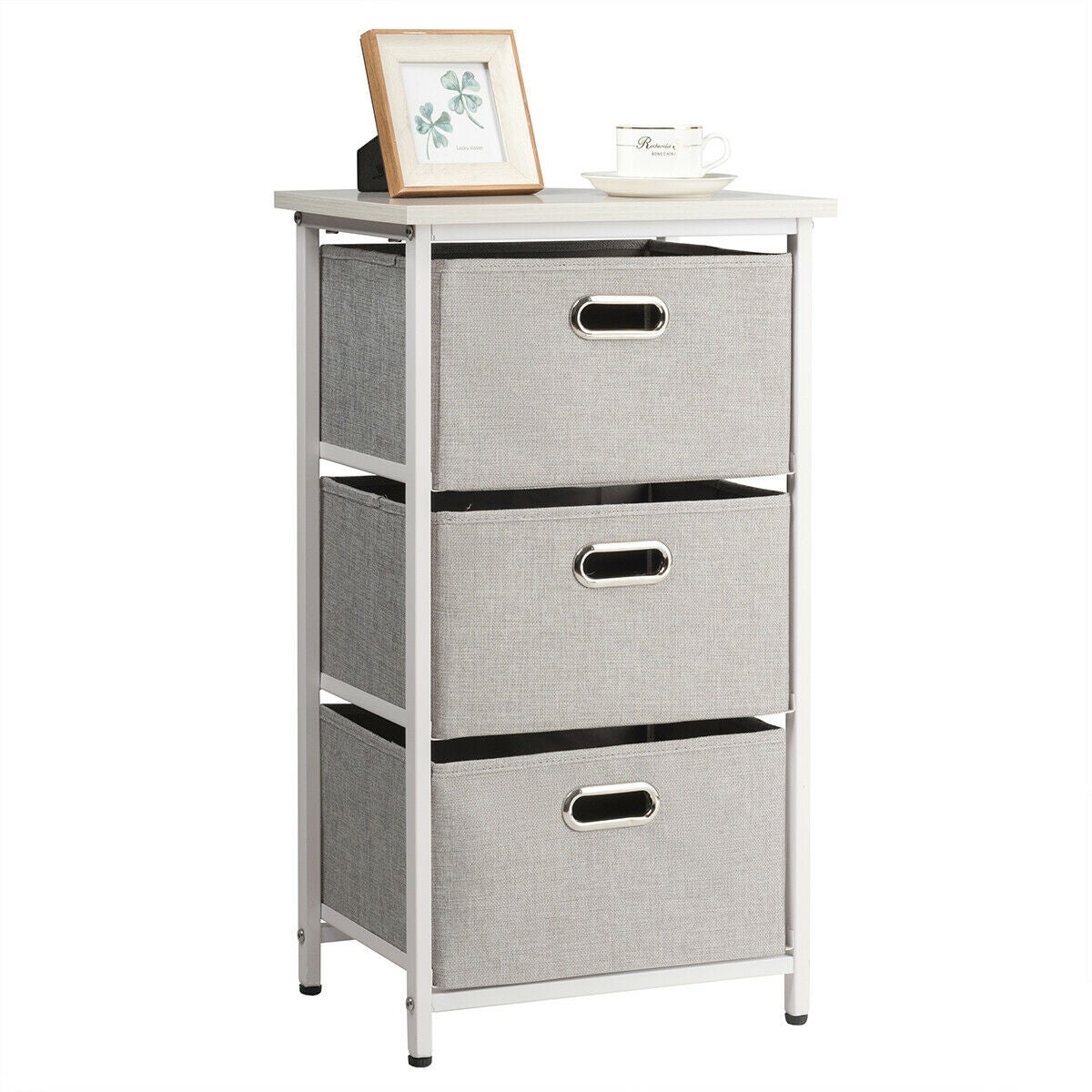 Gymax 3-Drawer Fabric Dresser Storage Tower Vertical Foldable Pull - - 32065006 - Mycitystee