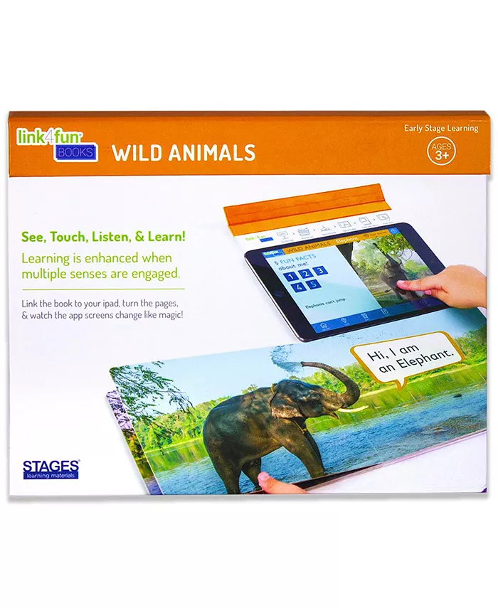 Stages Learning Materials Linf4fun Wild Animals Interactive Board Book With Free iPad App - Mycitystee