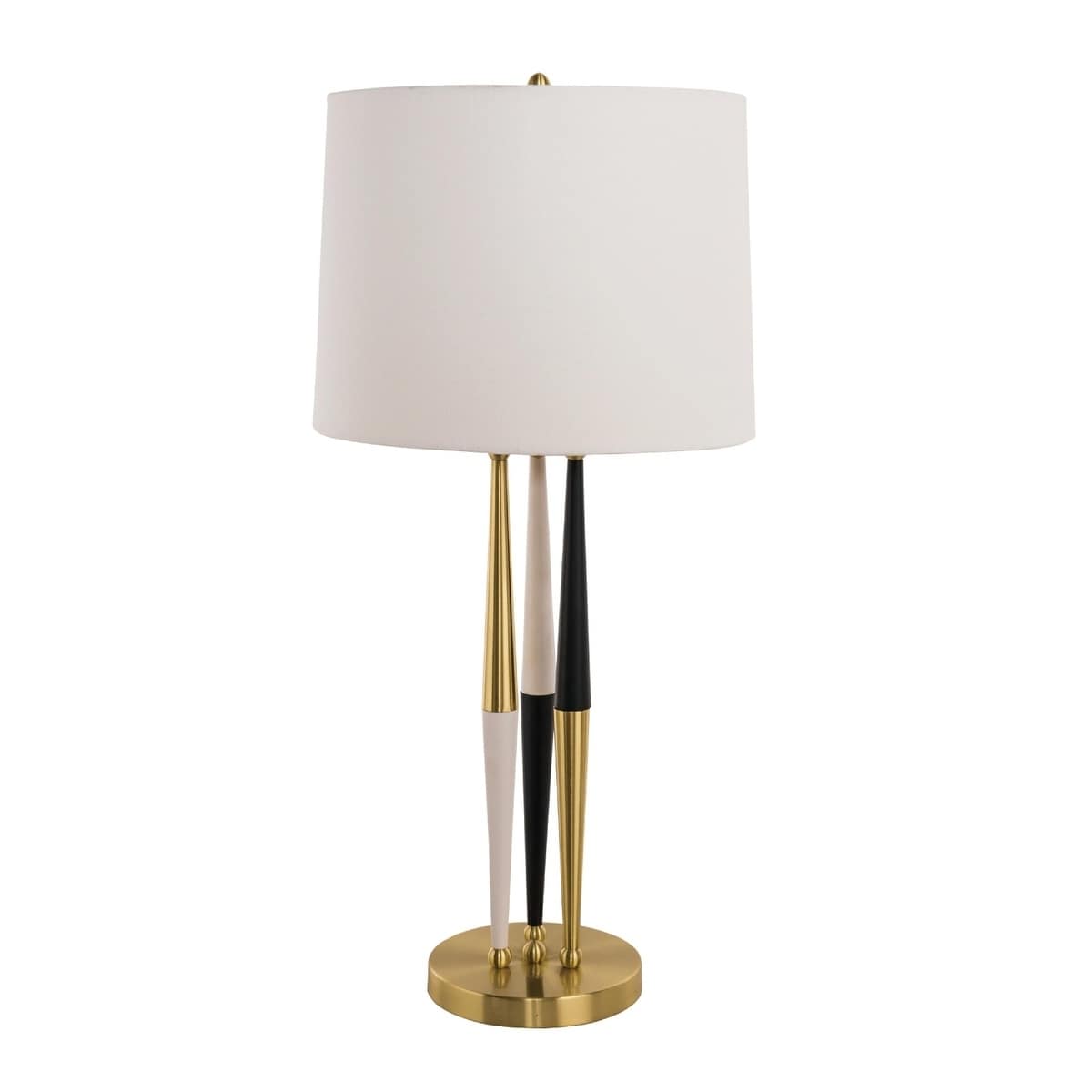 Gold， Black And White Metal Frame Table Lamp - Mycitystee