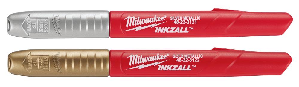Milwaukee INKZALL Silver/Gold Fine Point Markers (2 Pack) 48-22-3123 from Milwaukee - Mycitystee