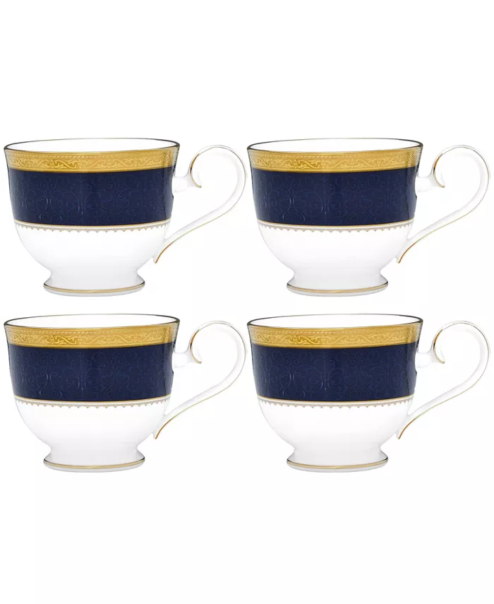 Noritake Odessa Cobalt Gold Set of 4 Cups， Service For 4 - Mycitystee