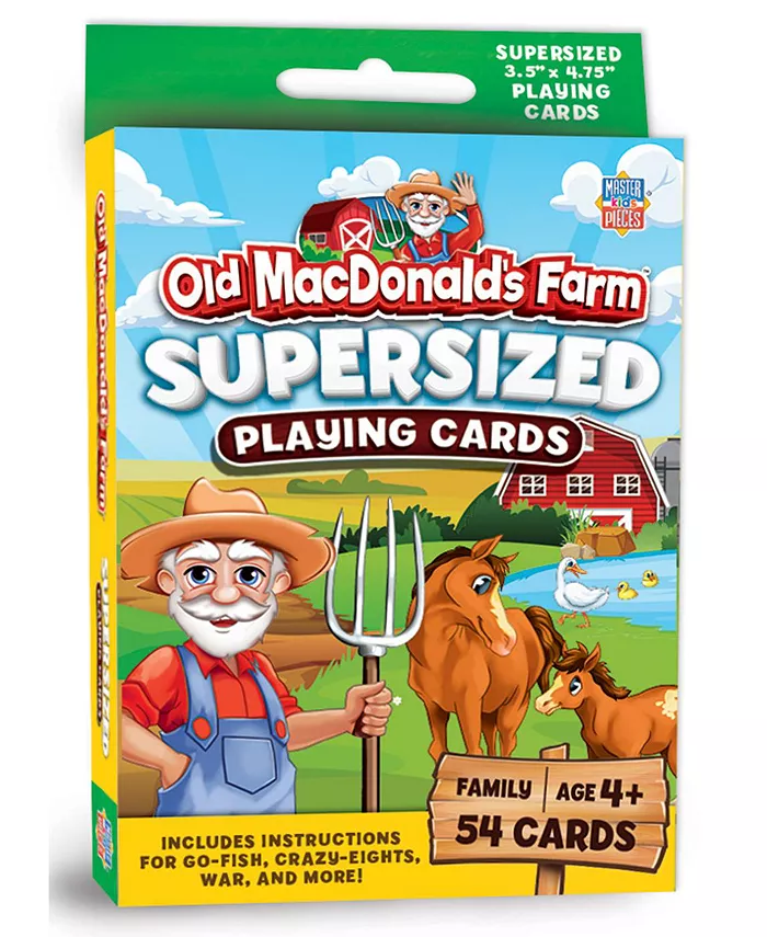 MasterPieces Puzzles Kids Games - Old MacDonald's Farm - Supersized Playing Cards - Mycitystee