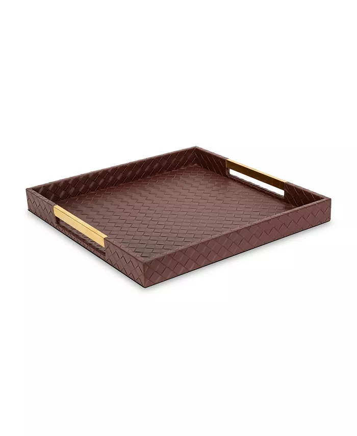 American Atelier Brown Tray with Gold-Tone Handles Tray - Mycitystee