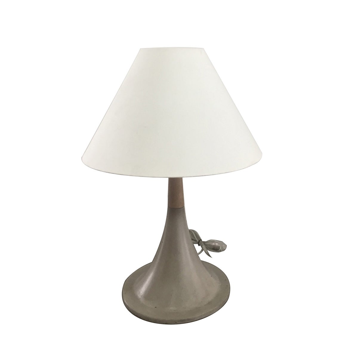 Contemporary Style Concrete Base Table Lamp with Shade， White and Gray - Mycitystee