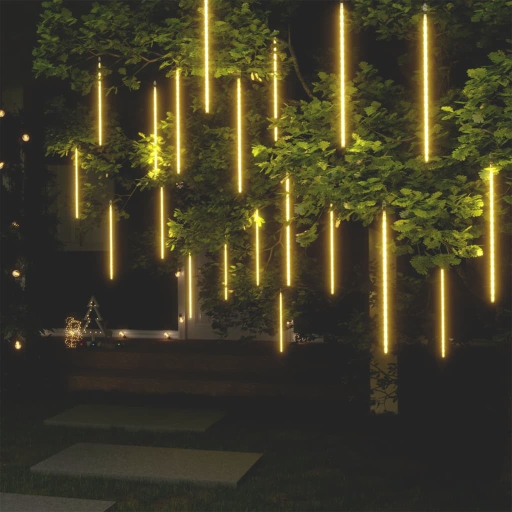 vidaXL Meteor Lights 20 pcs 2 ft Warm White 720 LEDs Indoor Outdoor - 2 ft - Mycitystee