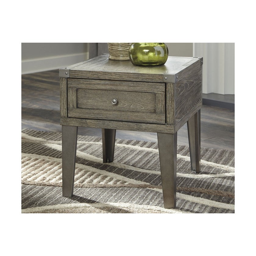 Ashley T904-3 Weathered Finish Chazney Rectangular End Table - Mycitystee