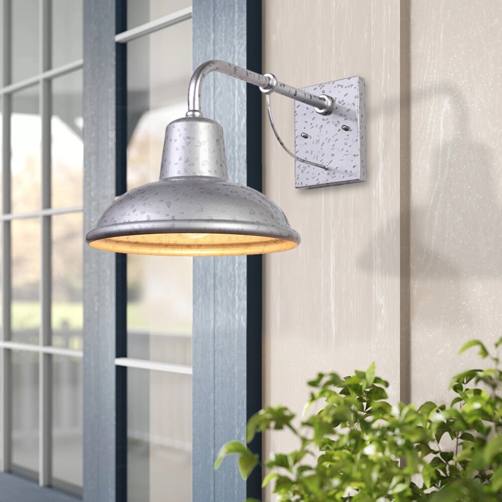 Renan 1 Light Exterior Wall Lighting in Galvanized Galvanized Finish Shopping - The Best Deals on Outdoor Barn Lights | 38526938 - Mycitystee