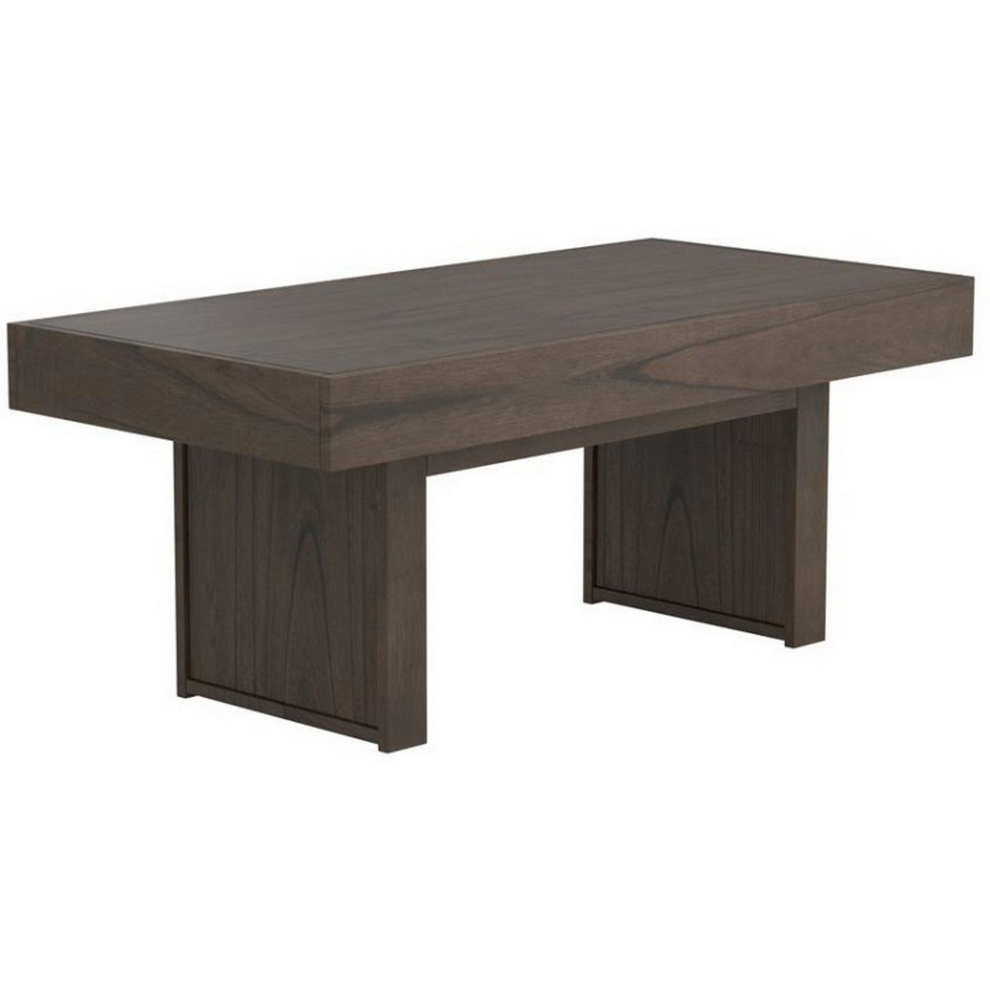 Rectangular Wooden Top Coffee Table with 1 Hidden Side Drawer， Taupe Gray - Mycitystee