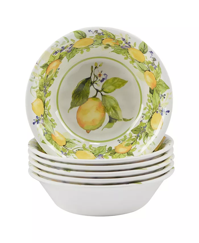 Certified International Certified Lemon Zest 6 Piece Melamine All Purpose Bowl - Mycitystee
