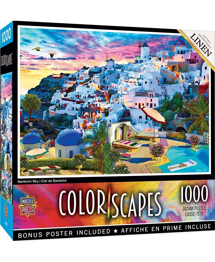 MasterPieces Puzzles Colorscapes - Santorini Sky 1000 Piece Adult Jigsaw Puzzle - Mycitystee