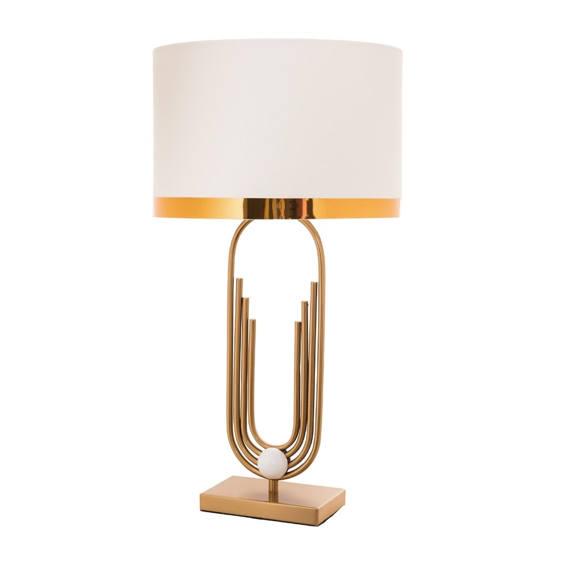 Gold Metal Frame Table Lamp with A Drum Shade - Mycitystee