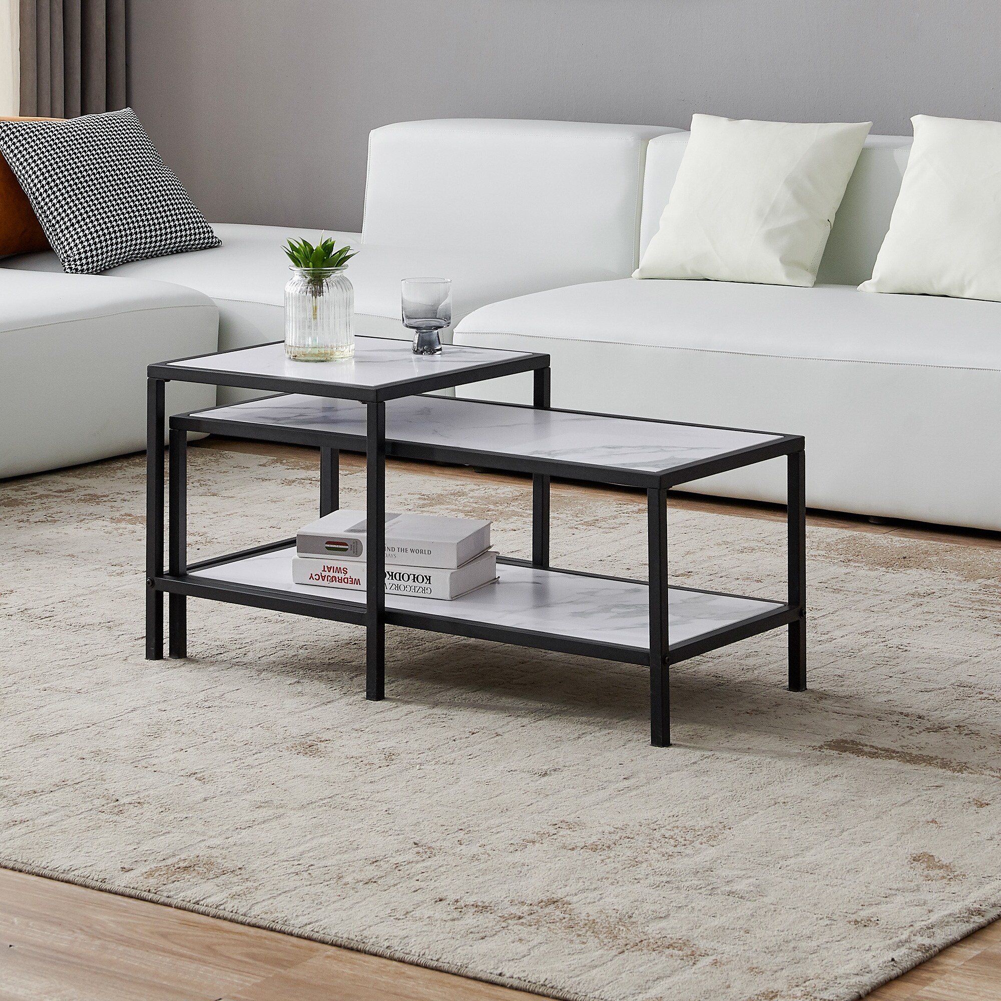 Square and rectangle Modern Nesting coffee table - Mycitystee