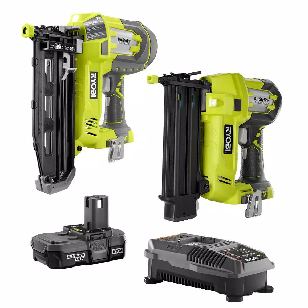 RYOBI 18-Volt ONE+ Lithium-Ion Cordless AirStrike 18-Gauge Brad Nailer and 16-Gauge Straight Nailer 2-Tool Combo Kit and#8211; XDC Depot - Mycitystee