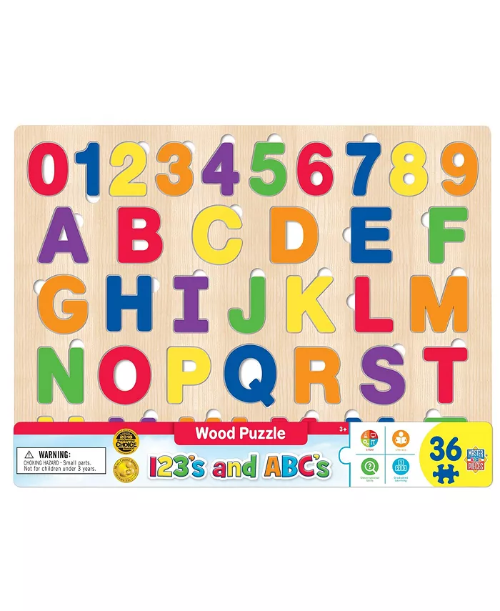 MasterPieces Puzzles MasterPieces 44 Piece Jigsaw Puzzle for Kids - ABC 123 Wood - Mycitystee