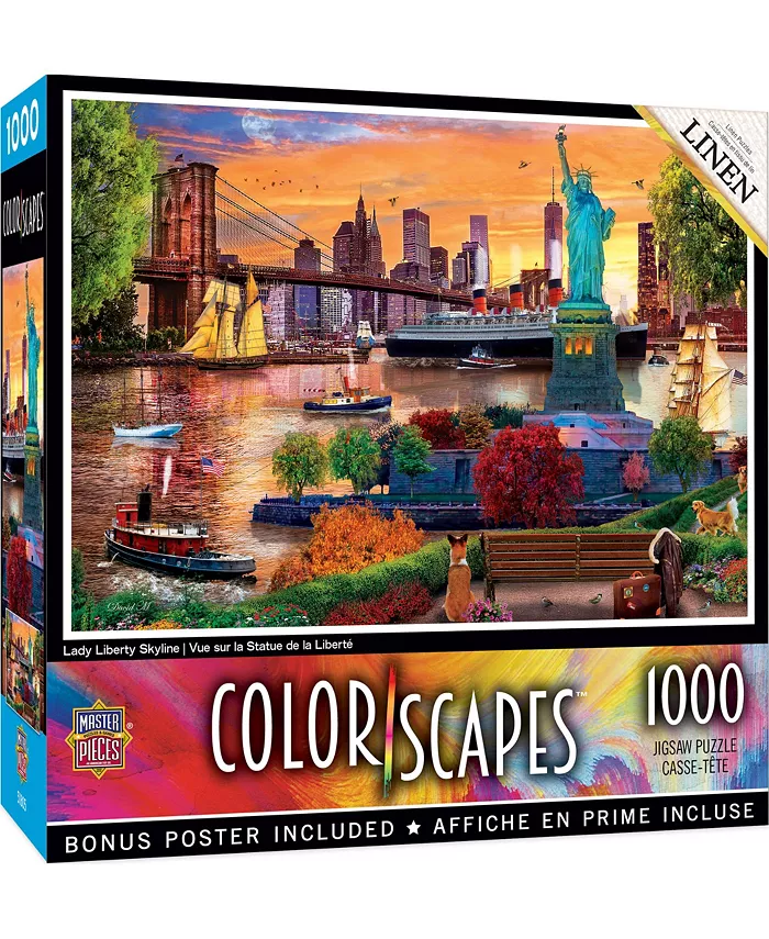 MasterPieces Puzzles Colorscapes - Lady Liberty Skyline 1000 Piece Puzzle - Mycitystee