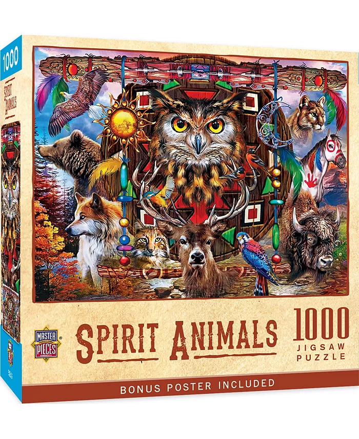 MasterPieces Puzzles Tribal Spirit - Spirit Animals 1000 Piece Adult Jigsaw Puzzle - Mycitystee