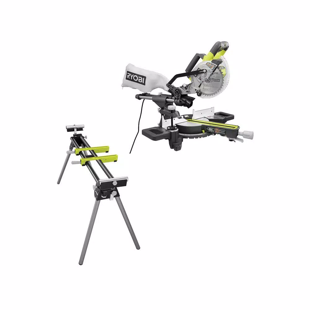 RYOBI 7 1/4 in. Sliding Miter Saw with Stand and#8211; XDC Depot - Mycitystee