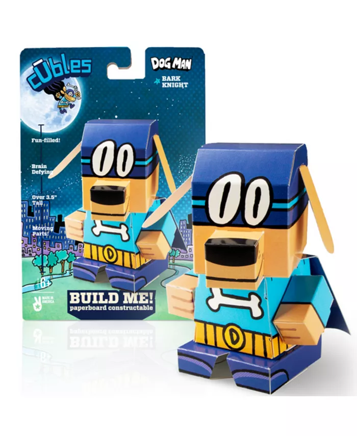 Cubles Dog Man The Bark Knight from Dav Pilkey - A Buildable 3D STEM Toy - Mycitystee