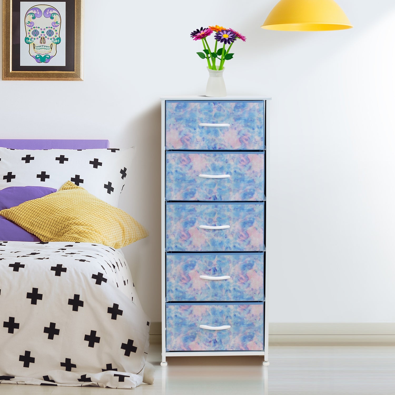 Dresser w/ 5 Drawers Furniture Tall Storage Organizer Unit for Bedroom - - 35270192 - Mycitystee