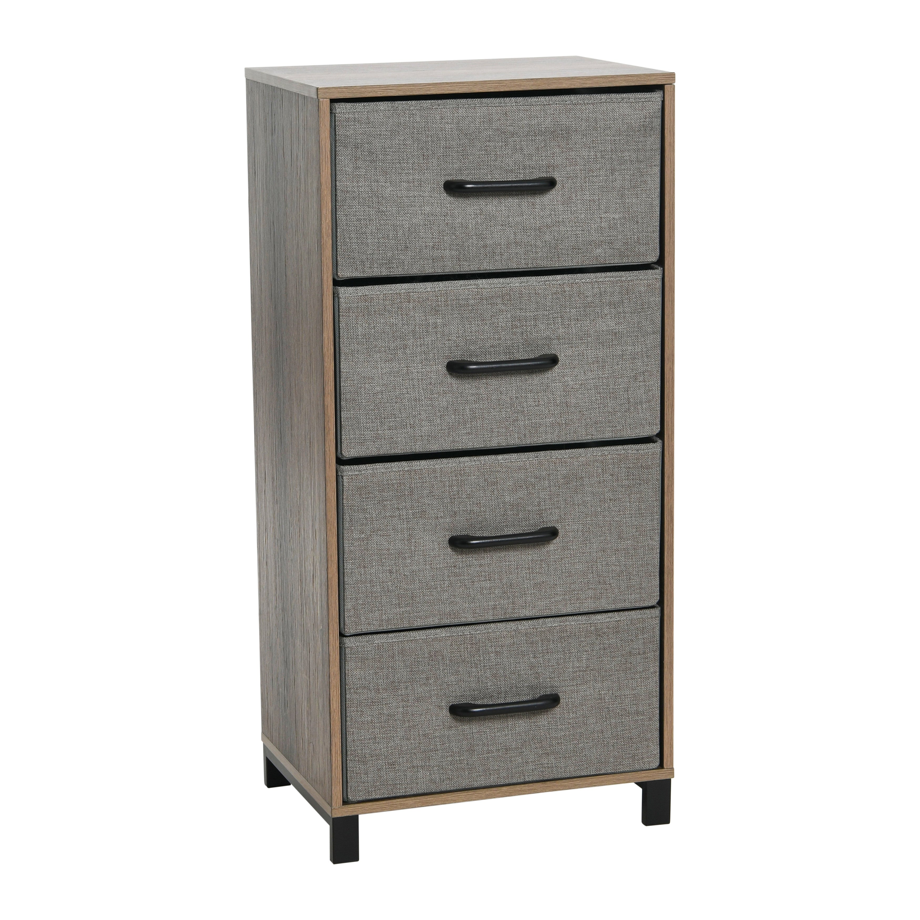 4 Drawer Dresser， Narrow Storage Chest， Multi-Color Drawers， Wire Backing and Metal Feet， Wood Handles， Laminate - - 35660447 - Mycitystee