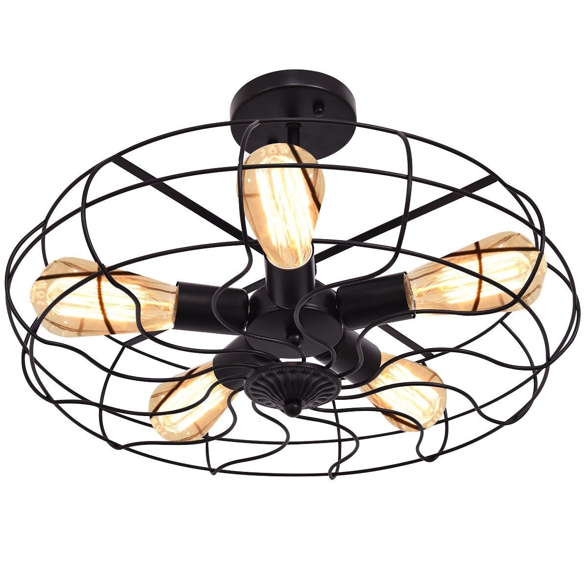 5-Light Vintage Metal Hanging Ceiling Light - 18.5 x 12.5 inch - Mycitystee