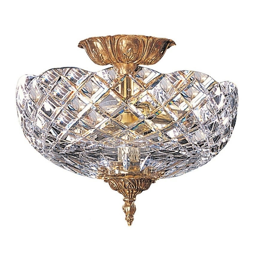 2-light Olde Brass Semi-Flush Mount - Mycitystee