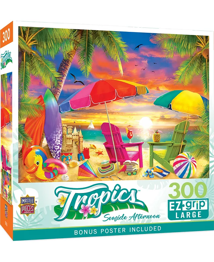 MasterPieces Puzzles Tropics - Seaside Afternoon 300 Piece Adult Jigsaw Puzzle - Mycitystee