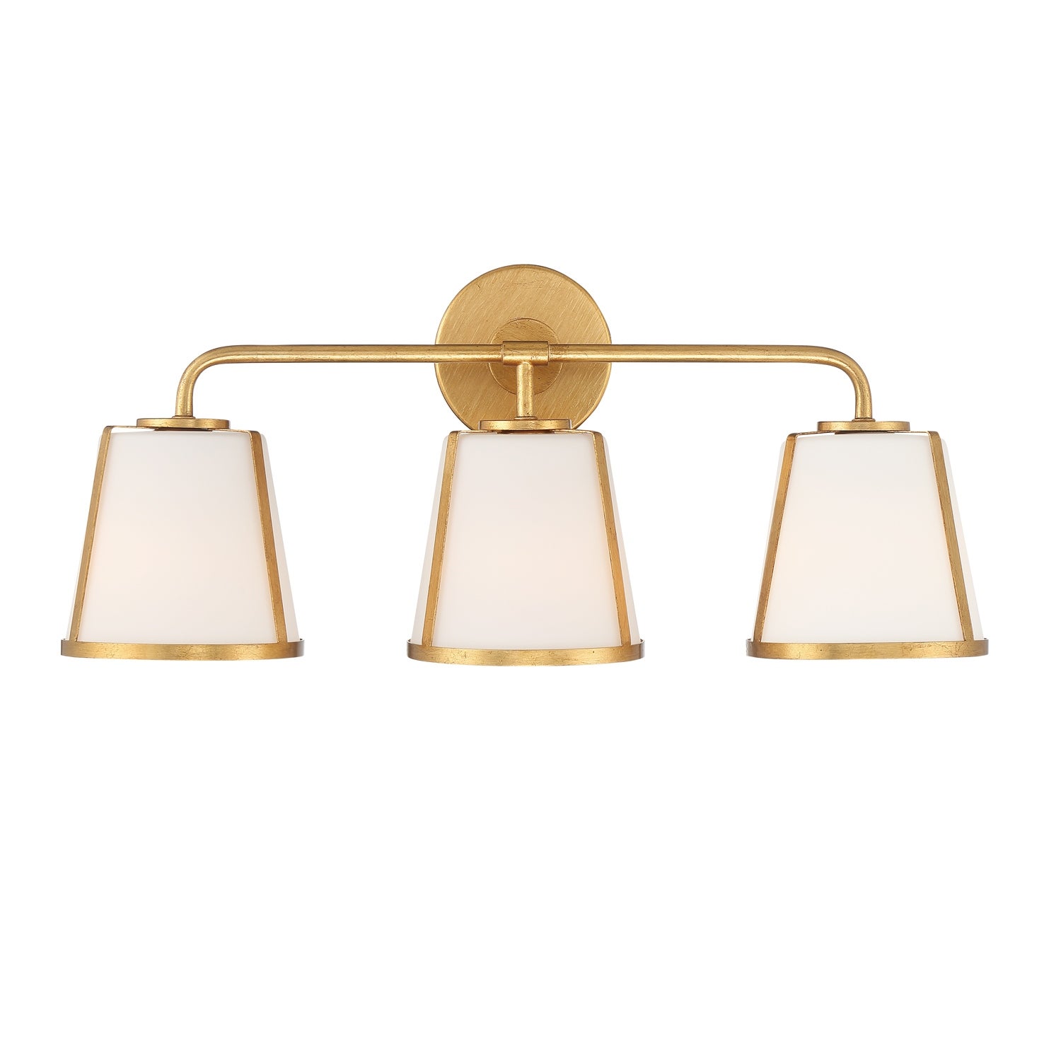 Fulton 3 Light Antique Gold Bathroom Vanity - 23.25'' W x 9.25'' H x 7.5'' D - Mycitystee