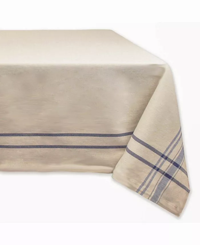 Design Imports Chambray French Stripe Tablecloth 60