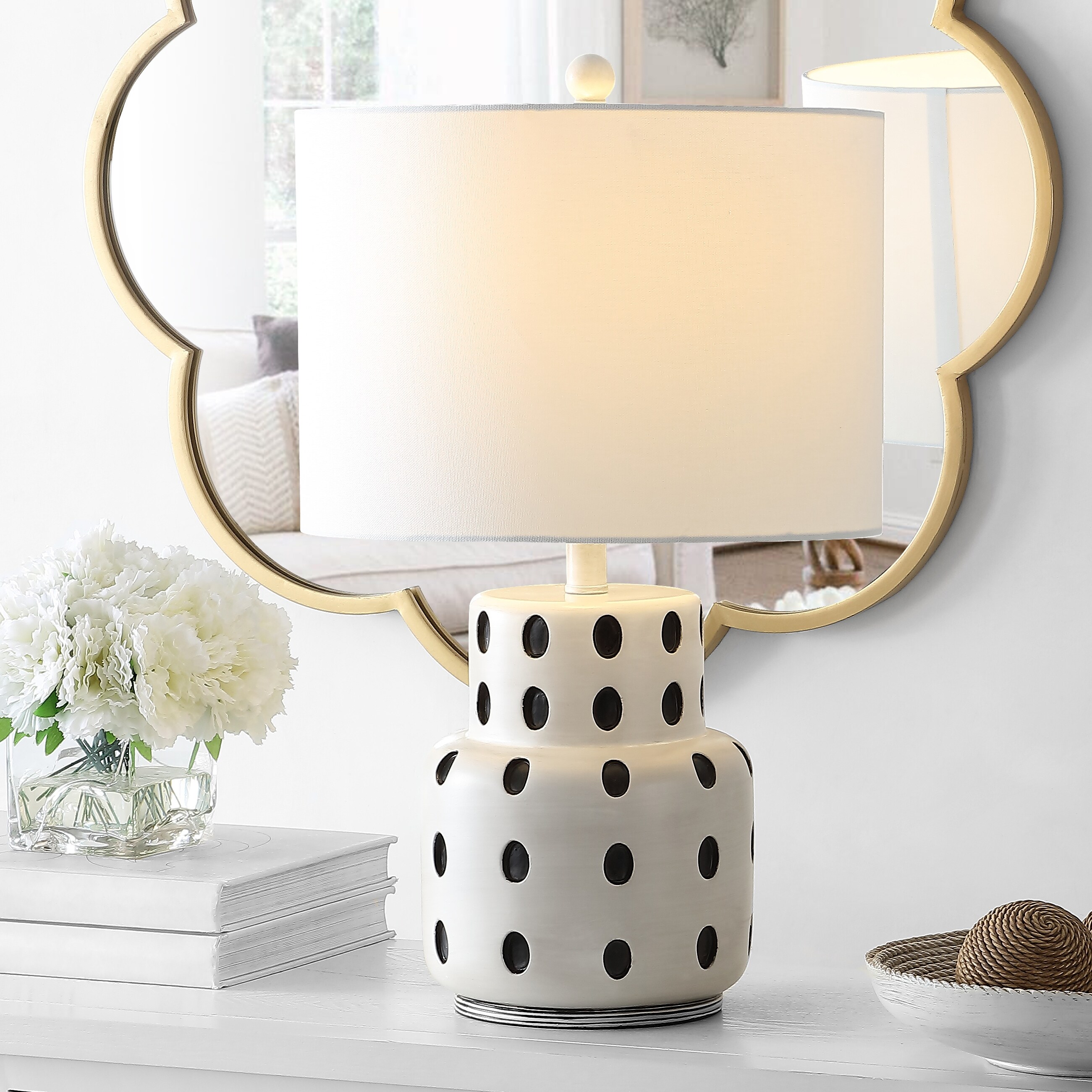 SAFAVIEH Lighting Kencia 22-inch Polka Dot LED Table Lamp - 14