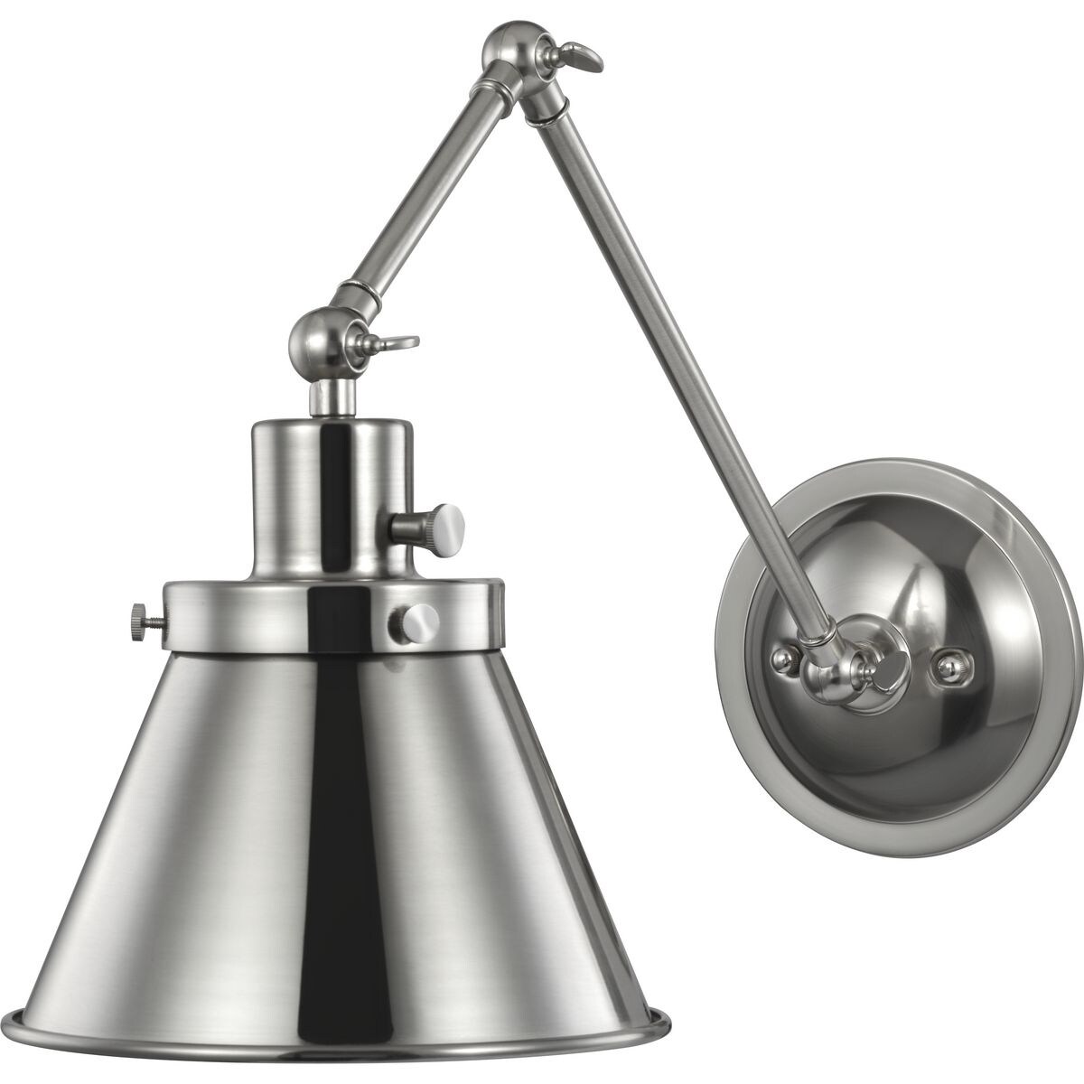 Hinton Collection Brushed Nickel Swing Arm Wall Light - 11.220