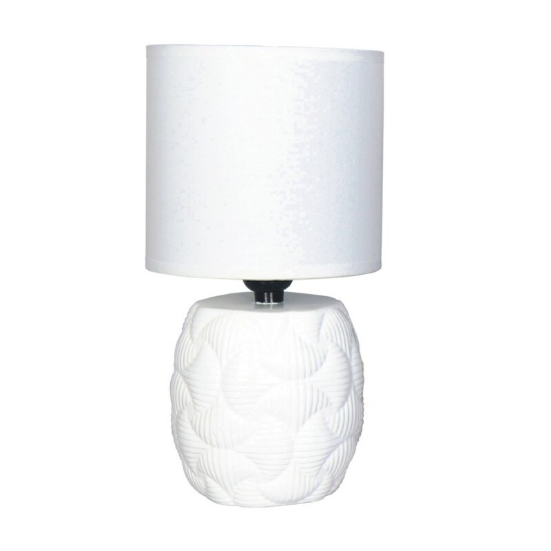 Ceramic Table Lamp With Shade (Eclipse) (White) - Mycitystee