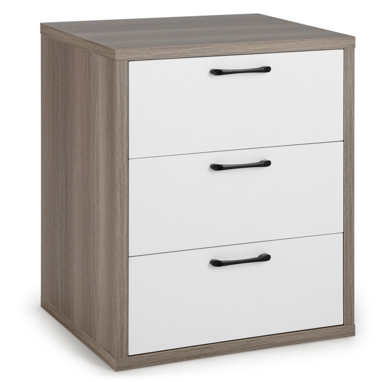 3 Slide-out Drawers Modern Dresser with Wide Storage Space - Grey-White - - 37458730 - Mycitystee