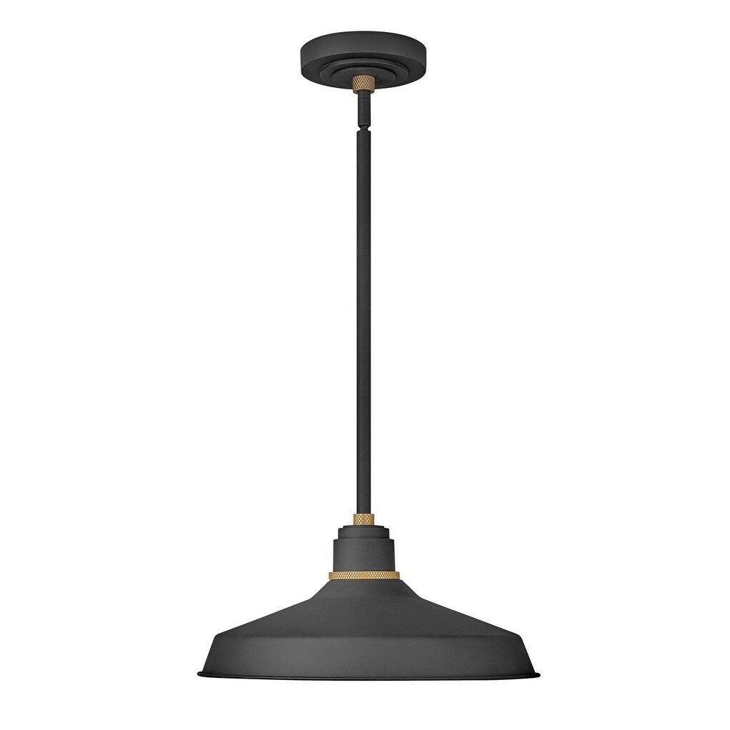 Hinkley Foundry 1-Light Outdoor Pendant in Textured Black - Mycitystee