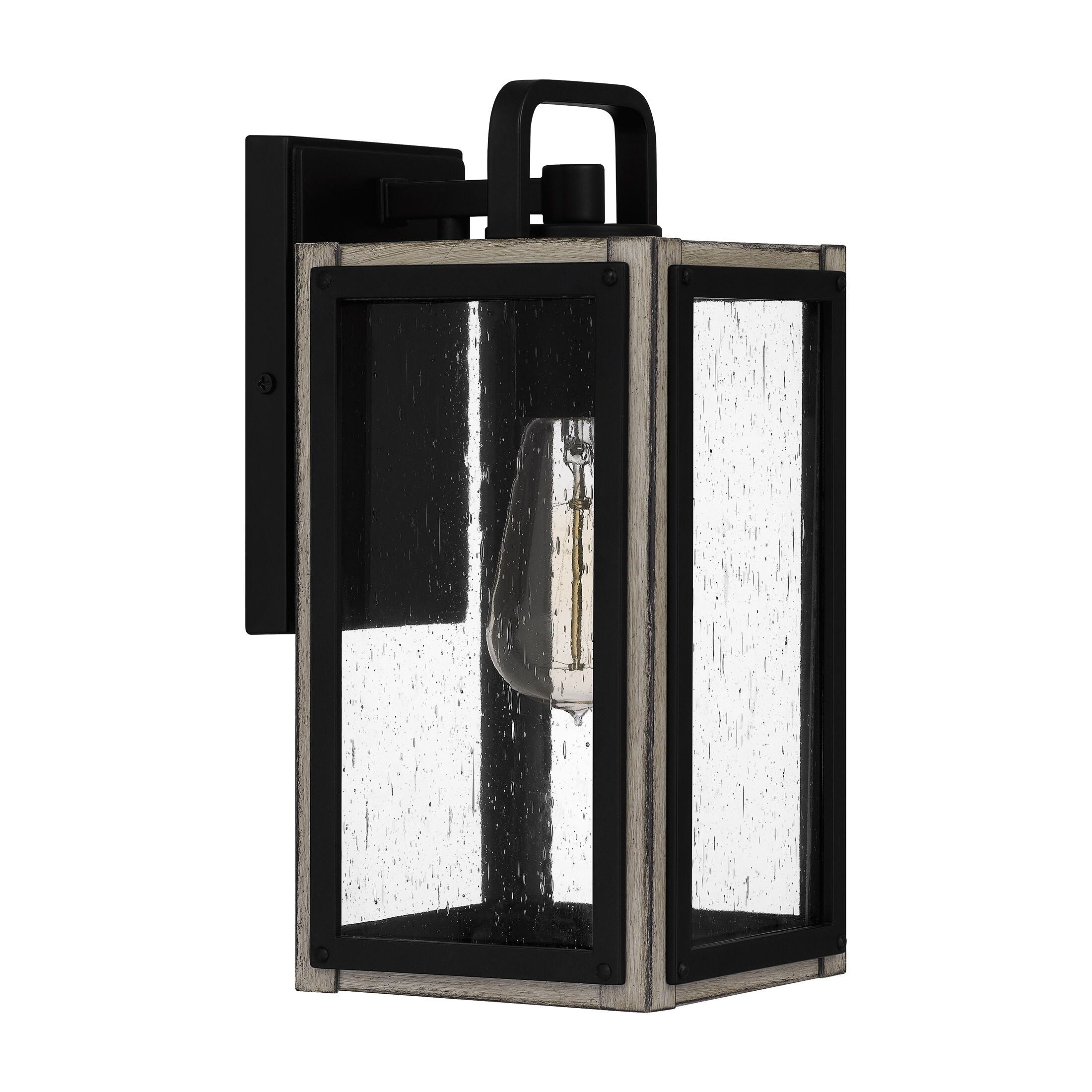 Bramshaw 1-Light Matte Black Outdoor Wall Lantern - Mycitystee