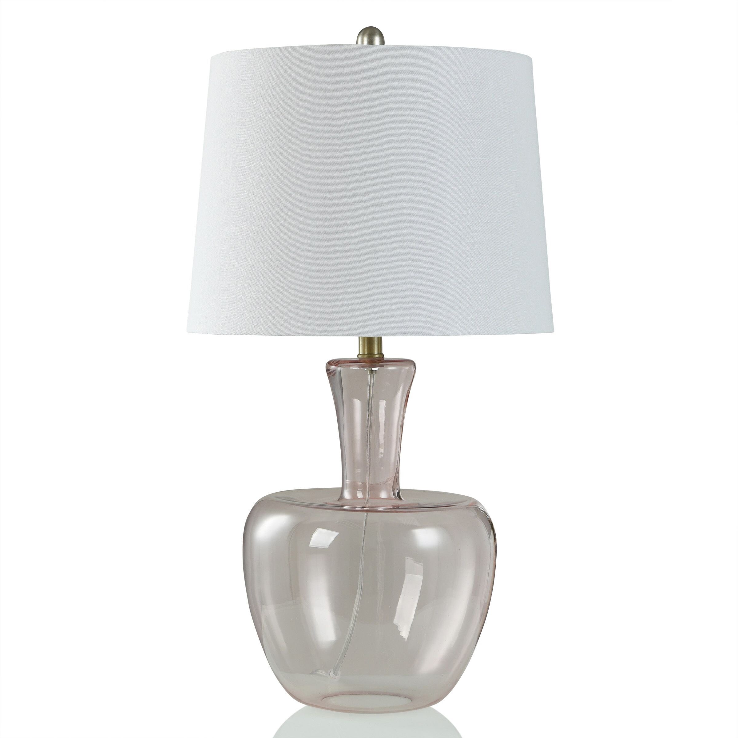Blush Table Lamp - Colored Glass With Gourd Shaped Base - Mycitystee